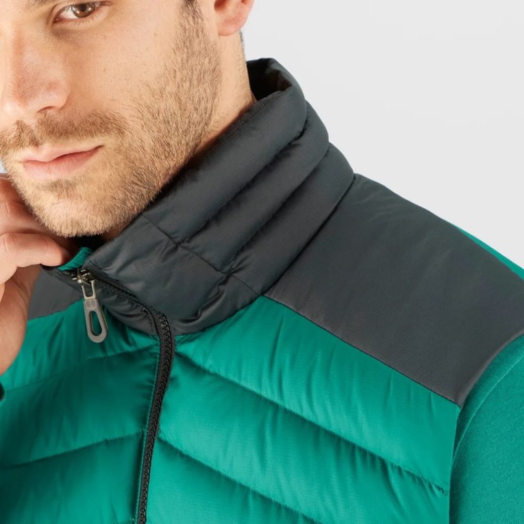 Green Salomon Essential Xwarm Down Men's Insulated Vests | PH 83049G